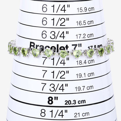 10.24 Carat Genuine Peridot and White Diamond .925 Sterling Silver Bracelet Bids.com