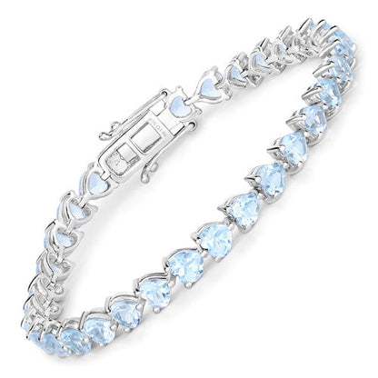 15.50 Carat Genuine Blue Topaz .925 Sterling Silver Bracelet Bids.com