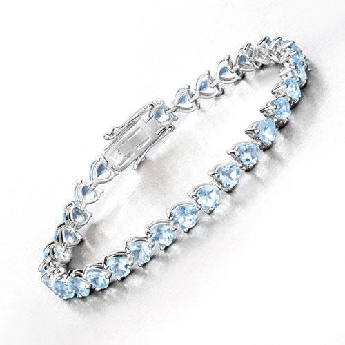15.50 Carat Genuine Blue Topaz .925 Sterling Silver Bracelet Bids.com