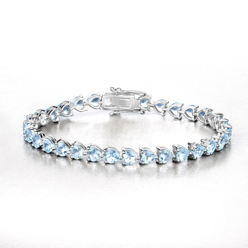 15.50 Carat Genuine Blue Topaz .925 Sterling Silver Bracelet Bids.com