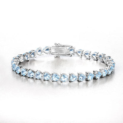 15.50 Carat Genuine Blue Topaz .925 Sterling Silver Bracelet Bids.com