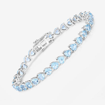 15.50 Carat Genuine Blue Topaz .925 Sterling Silver Bracelet Bids.com