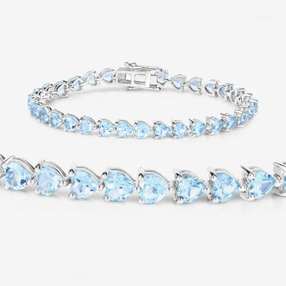 15.50 Carat Genuine Blue Topaz .925 Sterling Silver Bracelet Bids.com
