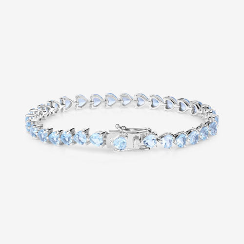 15.50 Carat Genuine Blue Topaz .925 Sterling Silver Bracelet Bids.com