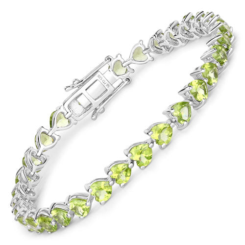 13.64 Carat Genuine Peridot .925 Sterling Silver Bracelet Bids.com