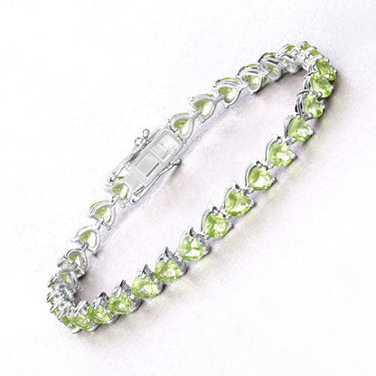 13.64 Carat Genuine Peridot .925 Sterling Silver Bracelet Bids.com