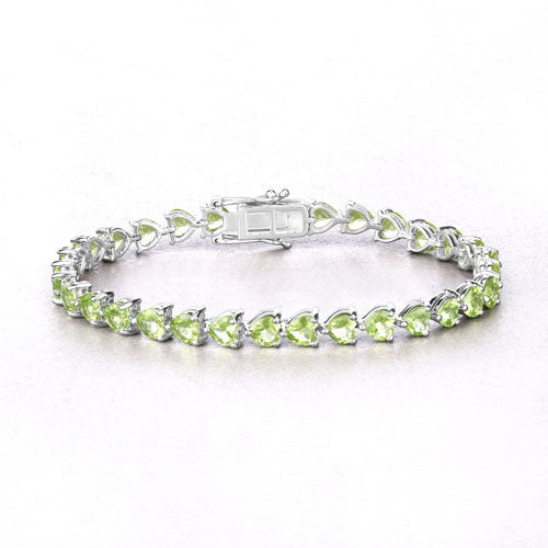 13.64 Carat Genuine Peridot .925 Sterling Silver Bracelet Bids.com