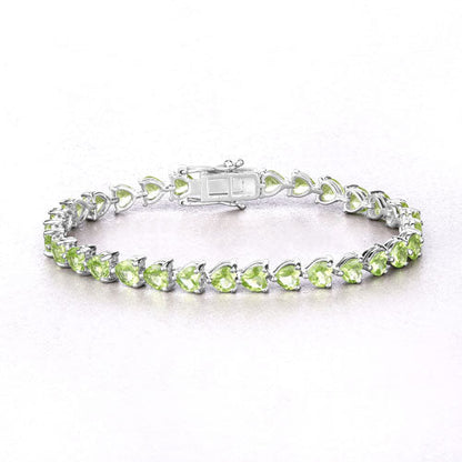 13.64 Carat Genuine Peridot .925 Sterling Silver Bracelet Bids.com