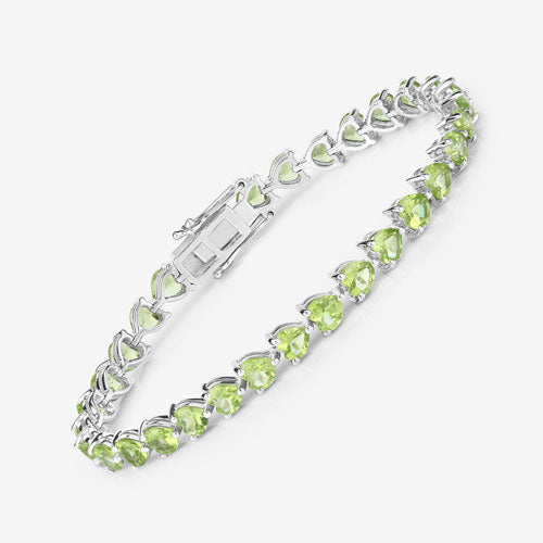 13.64 Carat Genuine Peridot .925 Sterling Silver Bracelet Bids.com