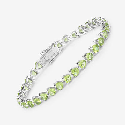 13.64 Carat Genuine Peridot .925 Sterling Silver Bracelet Bids.com