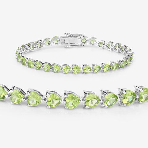 13.64 Carat Genuine Peridot .925 Sterling Silver Bracelet Bids.com