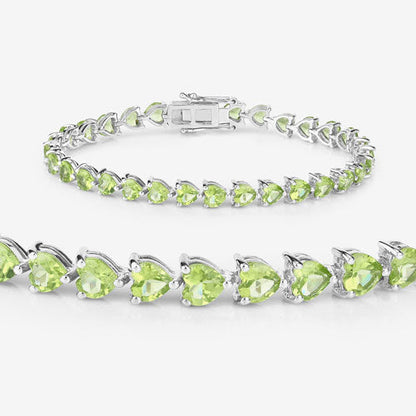 13.64 Carat Genuine Peridot .925 Sterling Silver Bracelet Bids.com