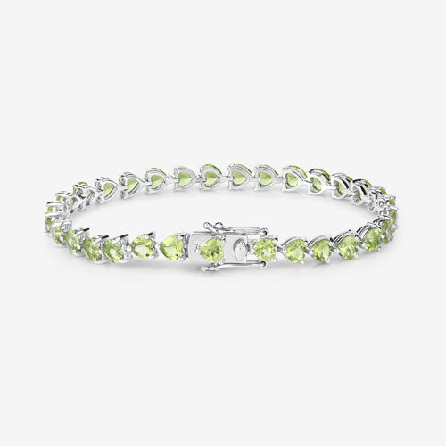 13.64 Carat Genuine Peridot .925 Sterling Silver Bracelet Bids.com