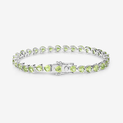 13.64 Carat Genuine Peridot .925 Sterling Silver Bracelet Bids.com