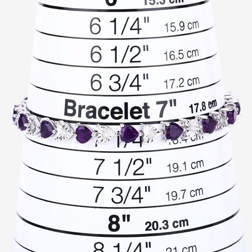 6.59 Carat Genuine Amethyst and White Diamond .925 Sterling Silver Bracelet Bids.com