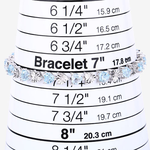 7.64 Carat Genuine Blue Topaz and White Diamond .925 Sterling Silver Bracelet Bids.com