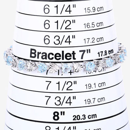 7.64 Carat Genuine Blue Topaz and White Diamond .925 Sterling Silver Bracelet Bids.com