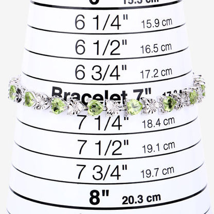 6.74 Carat Genuine Peridot and White Diamond .925 Sterling Silver Bracelet Bids.com