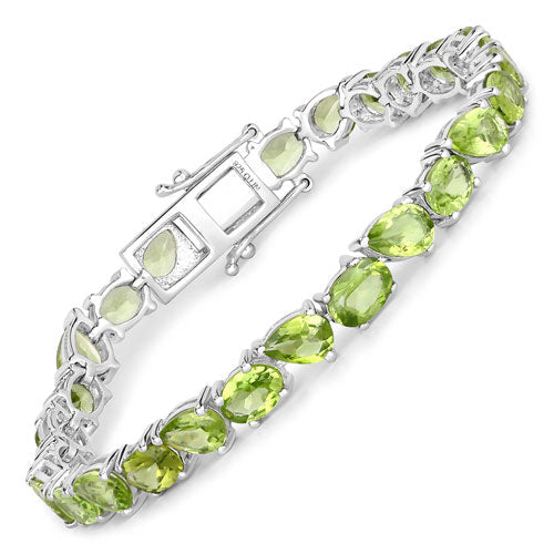 21.37 Carat Genuine Peridot .925 Sterling Silver Bracelet Bids.com