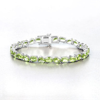 21.37 Carat Genuine Peridot .925 Sterling Silver Bracelet Bids.com