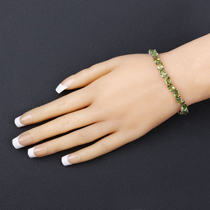 21.37 Carat Genuine Peridot .925 Sterling Silver Bracelet Bids.com