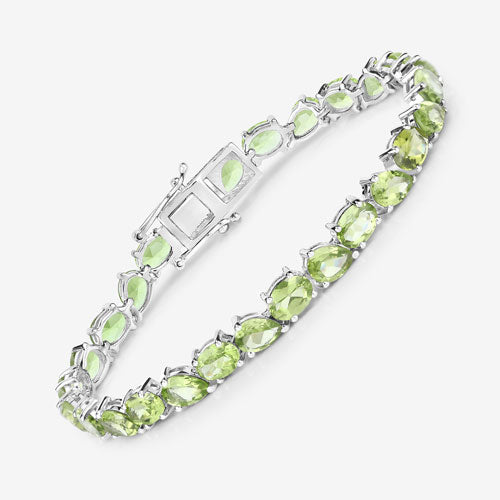 21.37 Carat Genuine Peridot .925 Sterling Silver Bracelet Bids.com