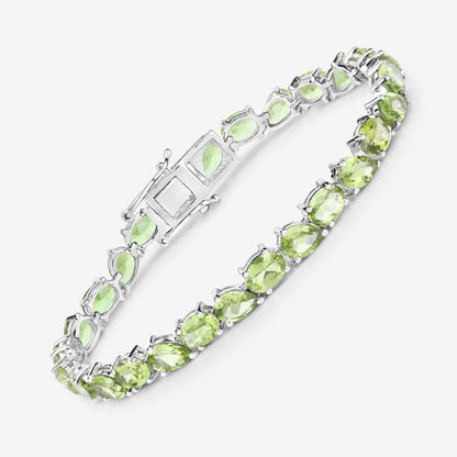 21.37 Carat Genuine Peridot .925 Sterling Silver Bracelet Bids.com