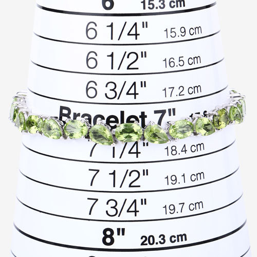21.37 Carat Genuine Peridot .925 Sterling Silver Bracelet Bids.com