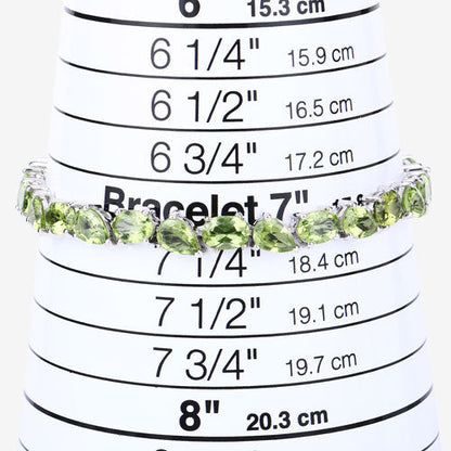 21.37 Carat Genuine Peridot .925 Sterling Silver Bracelet Bids.com