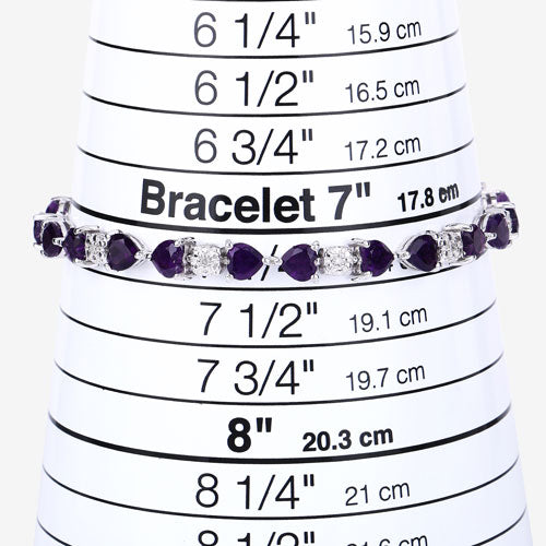 9.56 Carat Genuine Amethyst and White Diamond .925 Sterling Silver Bracelet Bids.com
