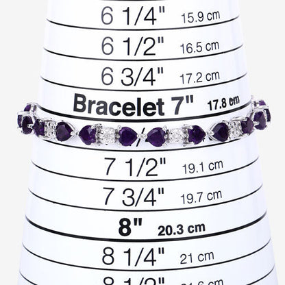 9.56 Carat Genuine Amethyst and White Diamond .925 Sterling Silver Bracelet Bids.com