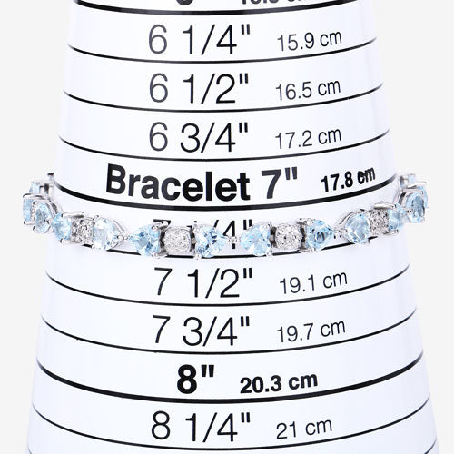 11.10 Carat Genuine Blue Topaz and White Diamond .925 Sterling Silver Bracelet Bids.com