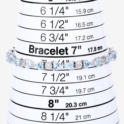 11.10 Carat Genuine Blue Topaz and White Diamond .925 Sterling Silver Bracelet Bids.com