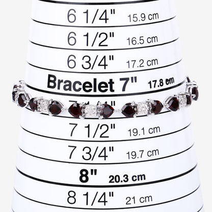 11.10 Carat Genuine Garnet and White Diamond .925 Sterling Silver Bracelet Bids.com