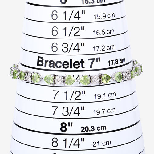 9.78 Carat Genuine Peridot and White Diamond .925 Sterling Silver Bracelet Bids.com