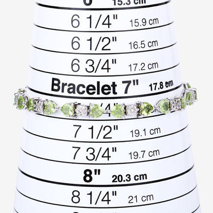 9.78 Carat Genuine Peridot and White Diamond .925 Sterling Silver Bracelet Bids.com