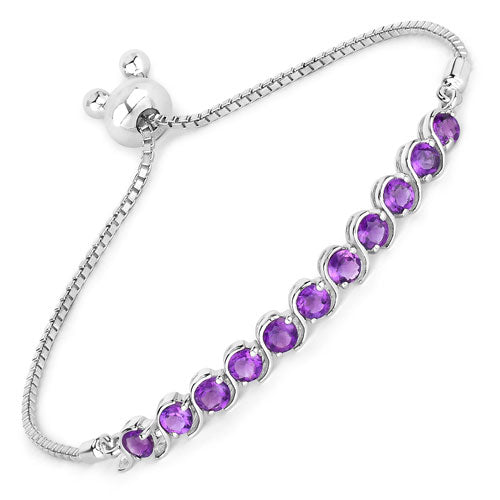 2.64 Carat Genuine Amethyst .925 Sterling Silver Bracelet Bids.com