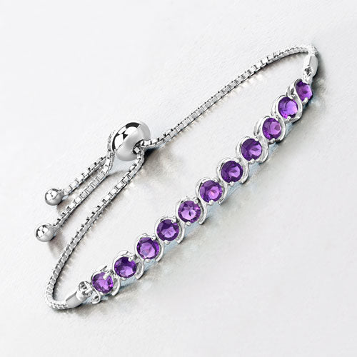 2.64 Carat Genuine Amethyst .925 Sterling Silver Bracelet Bids.com