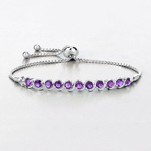 2.64 Carat Genuine Amethyst .925 Sterling Silver Bracelet Bids.com
