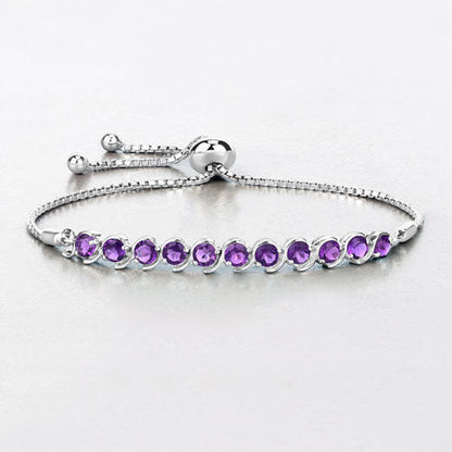 2.64 Carat Genuine Amethyst .925 Sterling Silver Bracelet Bids.com