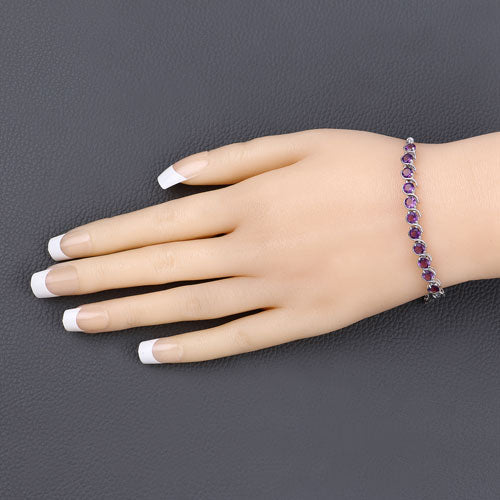 2.64 Carat Genuine Amethyst .925 Sterling Silver Bracelet Bids.com