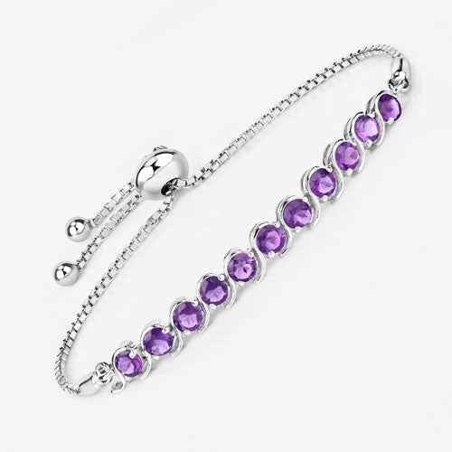 2.64 Carat Genuine Amethyst .925 Sterling Silver Bracelet Bids.com
