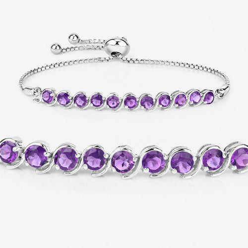 2.64 Carat Genuine Amethyst .925 Sterling Silver Bracelet Bids.com