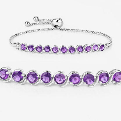 2.64 Carat Genuine Amethyst .925 Sterling Silver Bracelet Bids.com