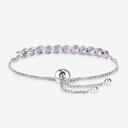 2.64 Carat Genuine Amethyst .925 Sterling Silver Bracelet Bids.com