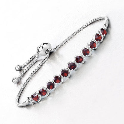 3.30 Carat Genuine Garnet .925 Sterling Silver Bracelet Bids.com