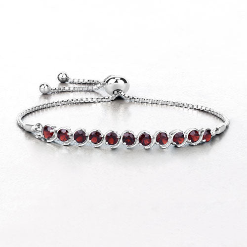 3.30 Carat Genuine Garnet .925 Sterling Silver Bracelet Bids.com