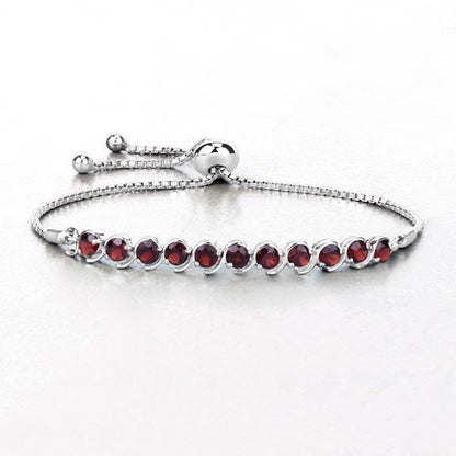 3.30 Carat Genuine Garnet .925 Sterling Silver Bracelet Bids.com