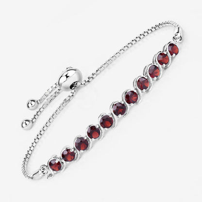 3.30 Carat Genuine Garnet .925 Sterling Silver Bracelet Bids.com