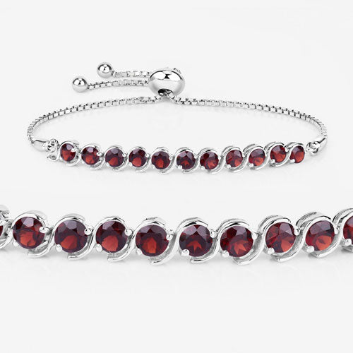 3.30 Carat Genuine Garnet .925 Sterling Silver Bracelet Bids.com